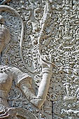 Angkor Wat temple, the fourth enclosure, the bas reliefs of the west gopura, superbly preserved devatas, either individually or in groups of two or three, amongst the finest in the monument. 